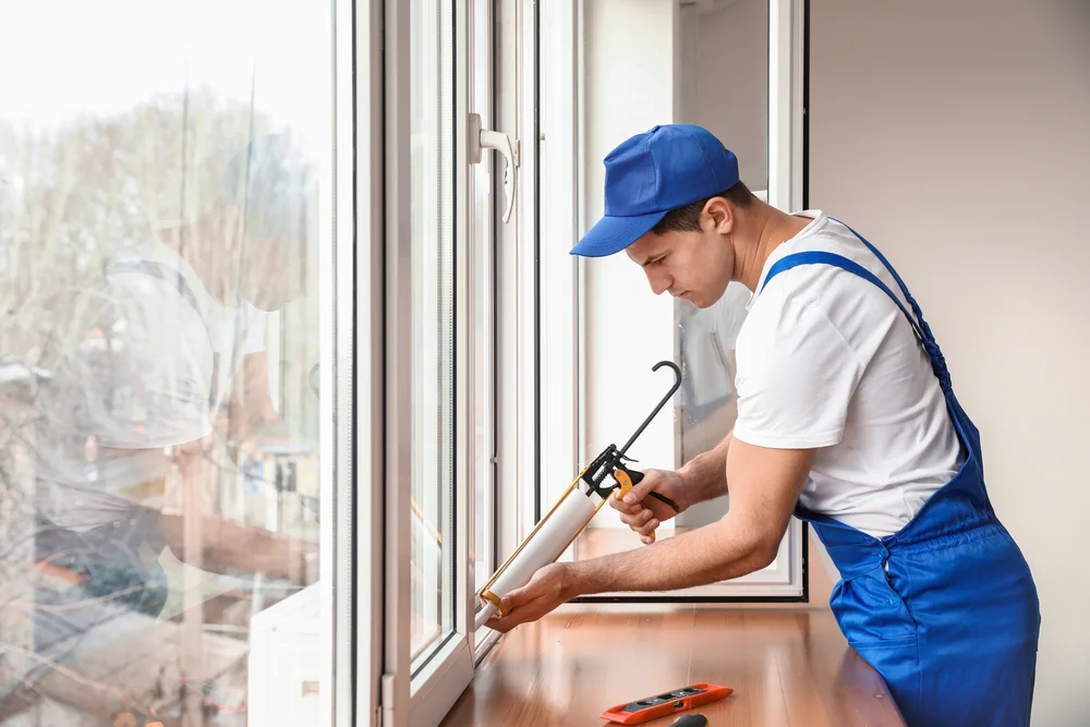 Window sealing and caulking repair on a New Jersey home