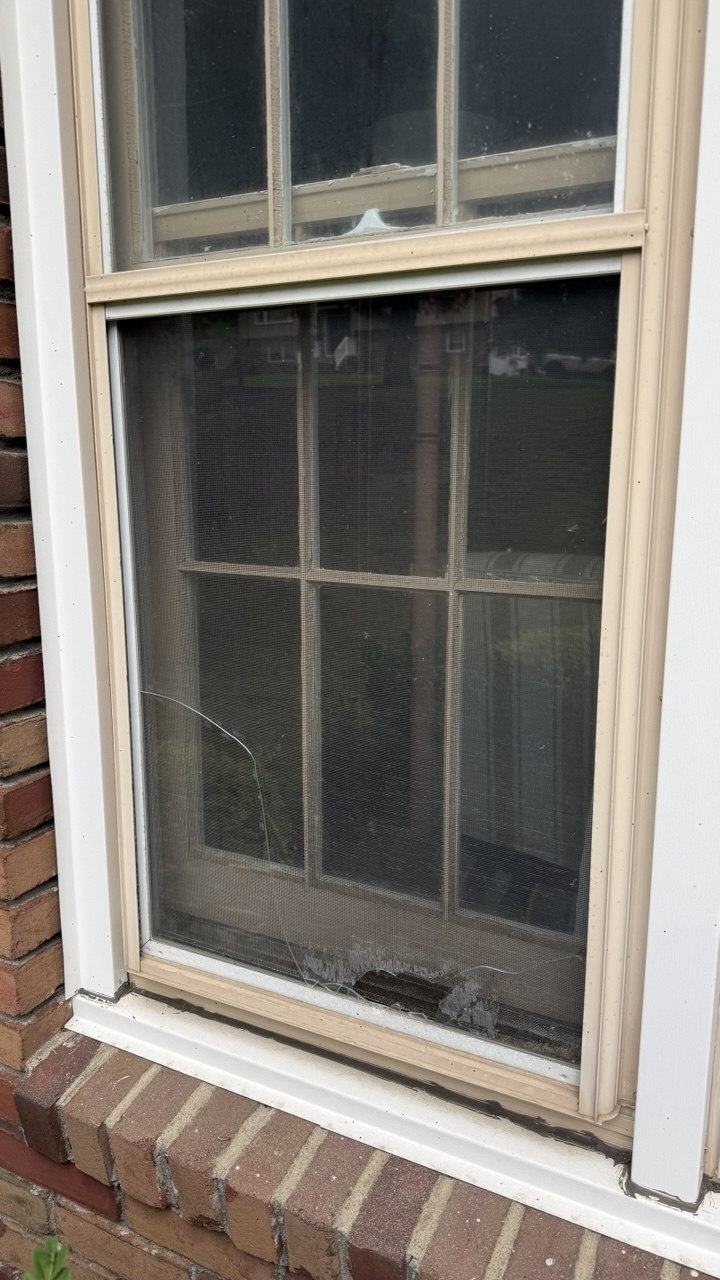 Double hung window with clear replacement glass installed by WindowServ in New Jersey