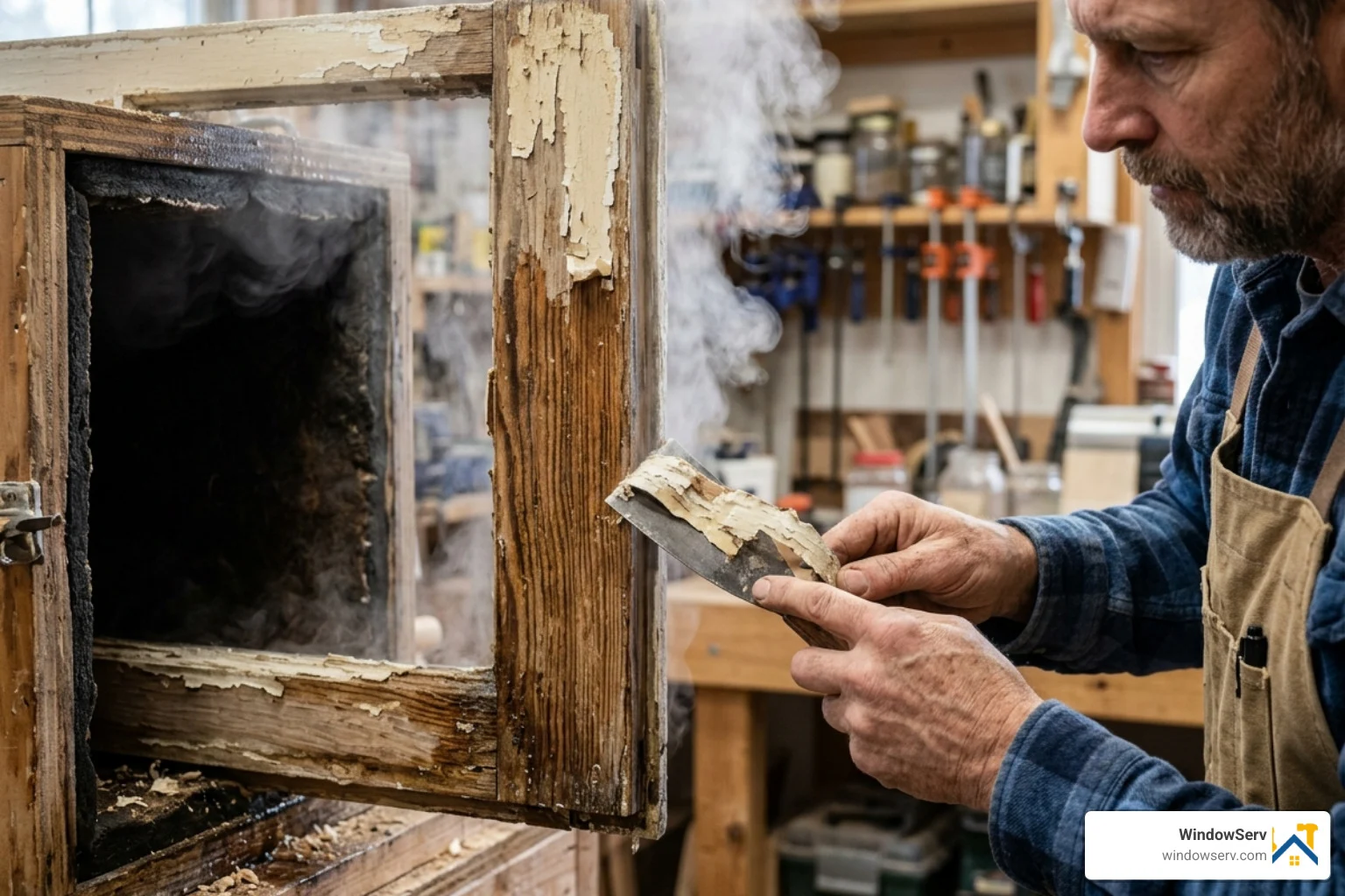 Stripping paint from a historic wood window sash using a steam box - cost to restore wood windows Stripping paint from a historic wood window sash using a steam box - cost to restore wood windows