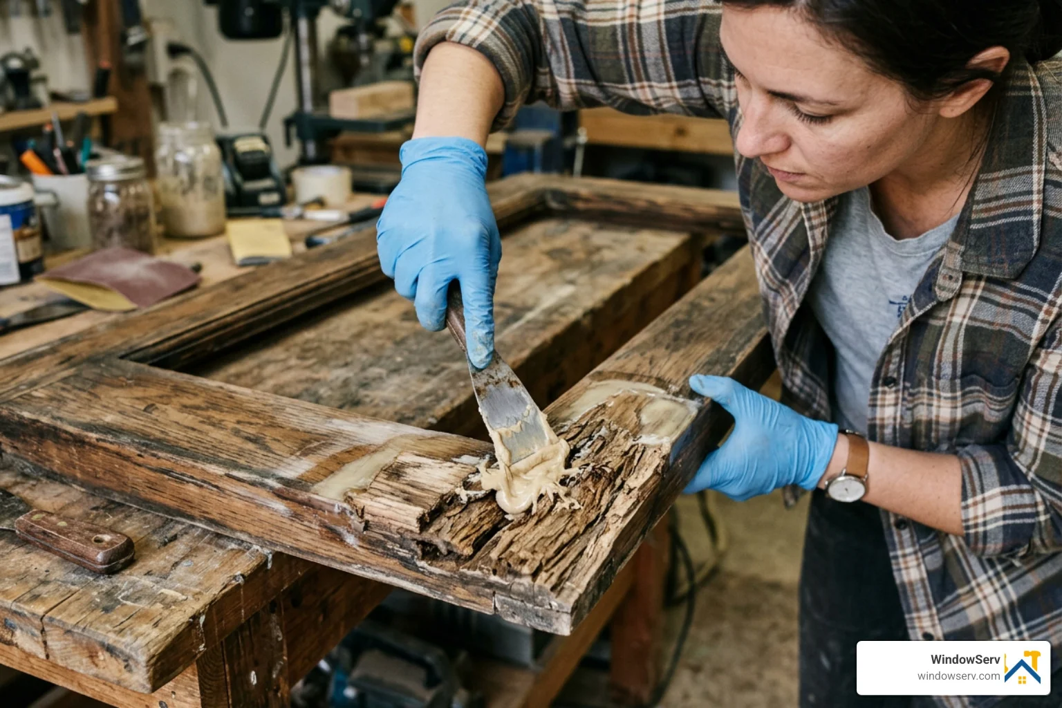 Restoring old wood window sash with epoxy