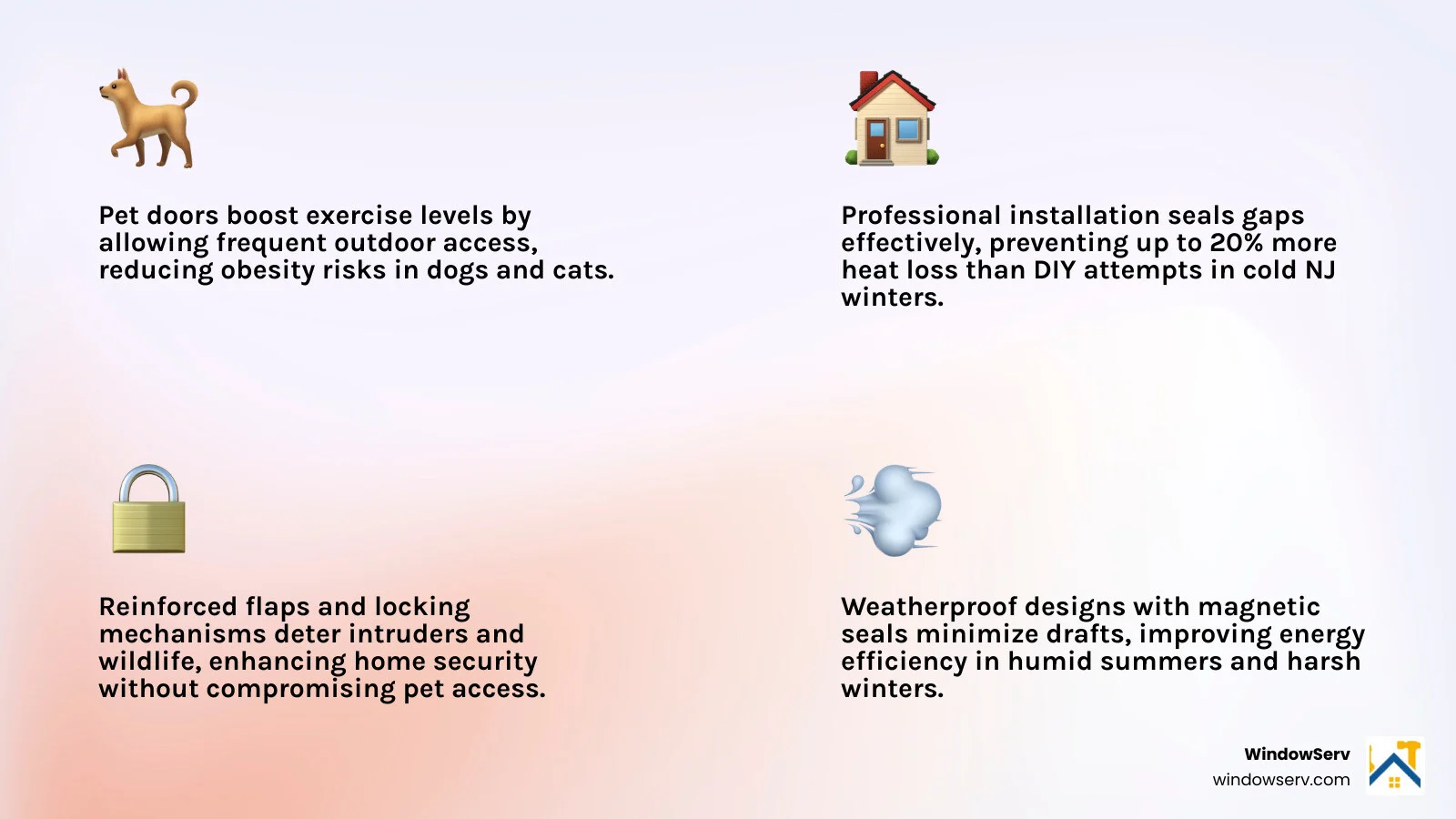 Benefits of pet door installation for pets and homeowners infographic - pet door install nj infographic Benefits of pet door installation for pets and homeowners infographic - pet door install nj infographic