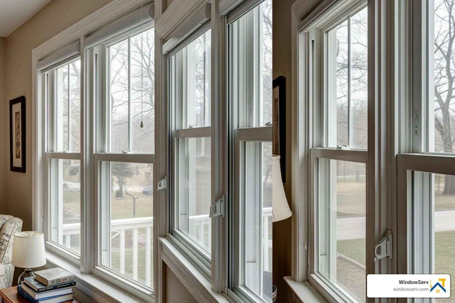 Various secondary glazing frame styles including sliding and hinged aluminium frames