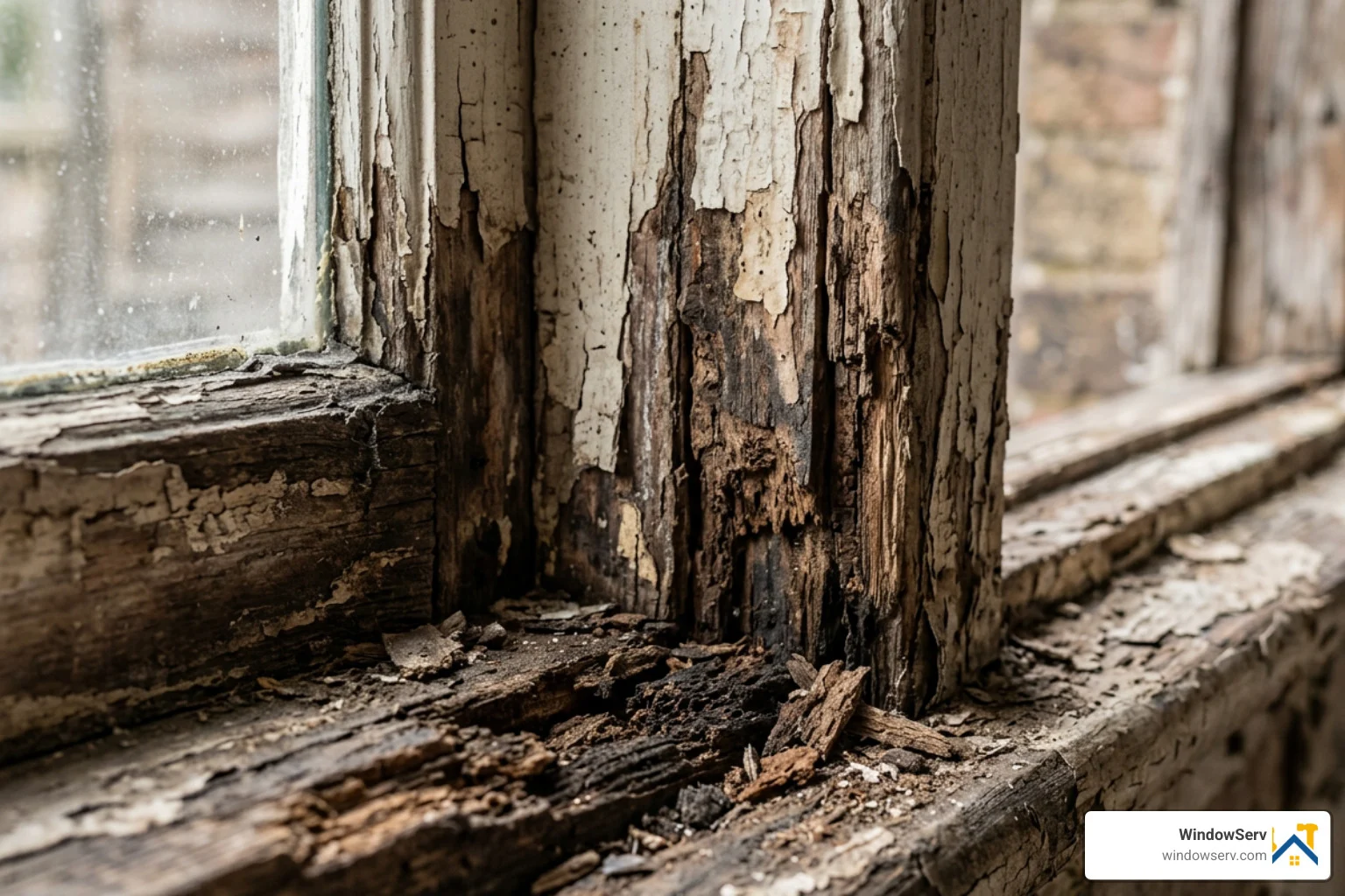 Rotted wooden window frame needing replacement Rotted wooden window frame needing replacement
