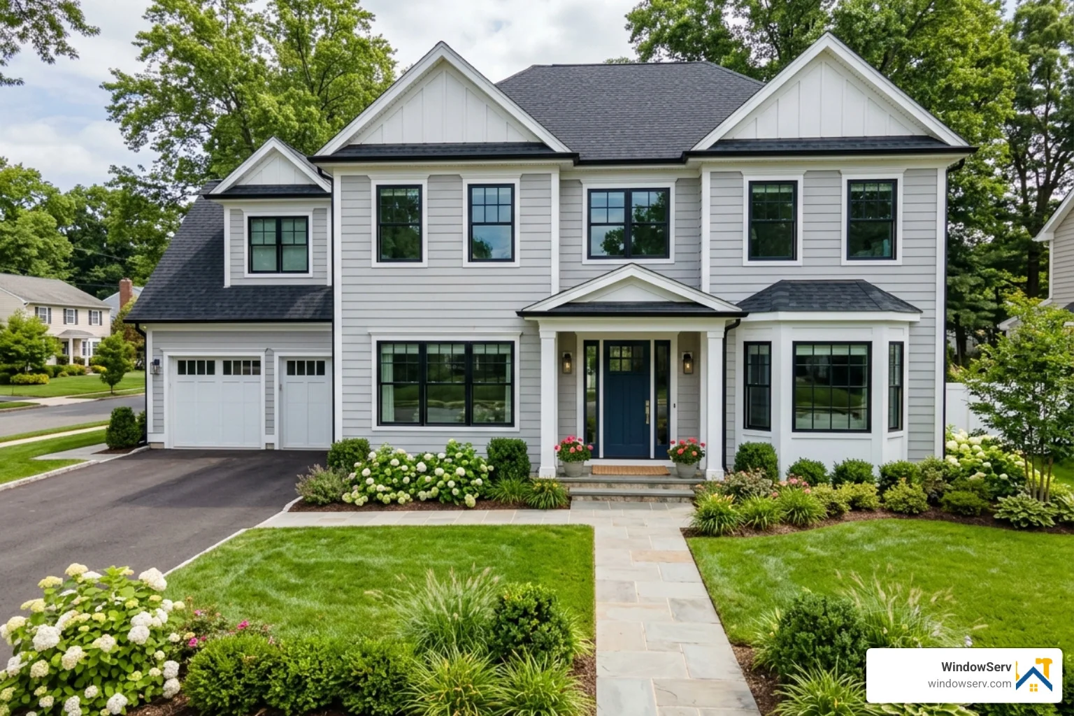 window replacement in NJ modern home exterior new windows curb appeal - window replacement in nj