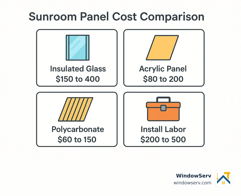 A side-by-side look at how glass, acrylic, and polycarbonate panels compare on cost and performance.