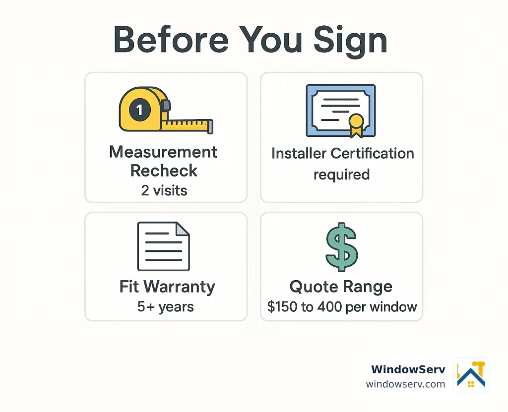 Four checks every homeowner should confirm before signing an insert installation contract.